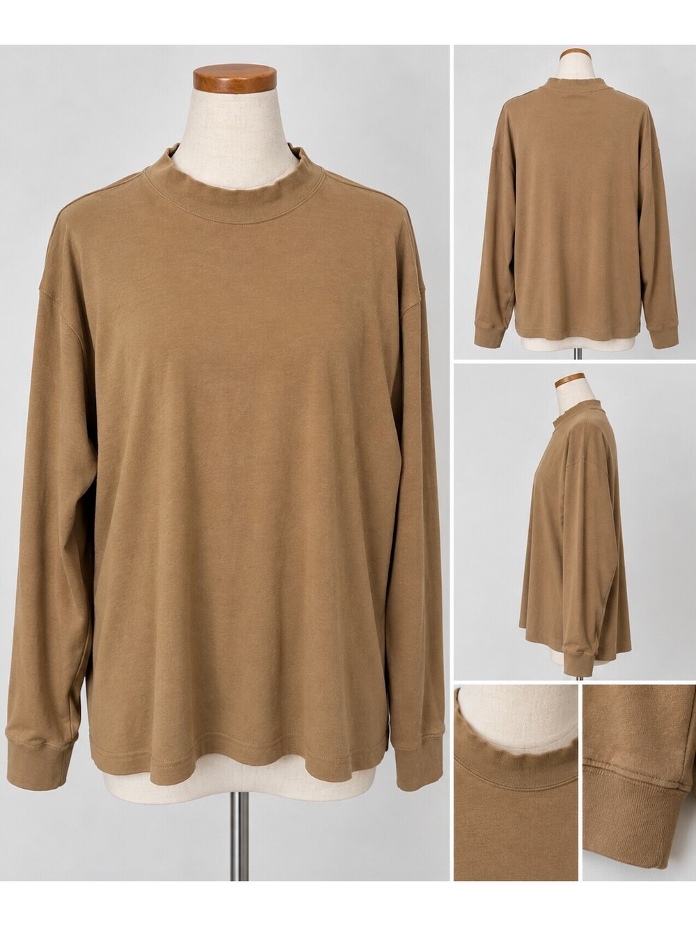 Roundtree & Yorke Men's XL Long Sleeve Cotton Shirt Tan Crew